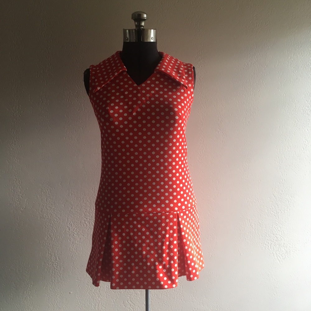 !SOLD! 60s Mod Drop Waist Bombshell Dress